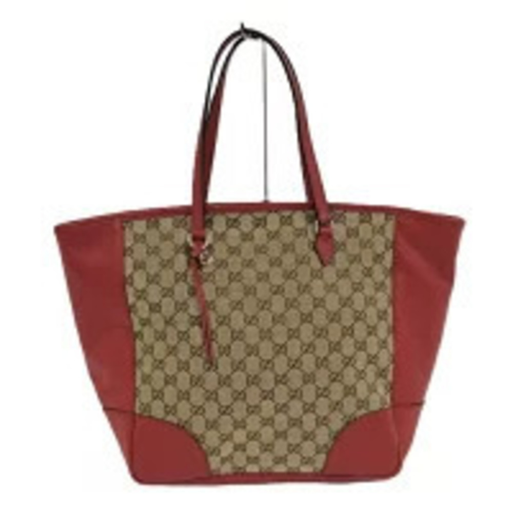 Gucci Tote Bag GG Canvas Leather Red